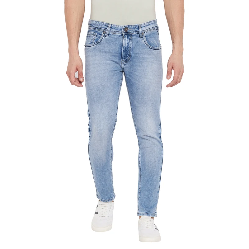 Duke Urban Men Slim Fit Stretchable Jeans (SDD5299) Ice Blue / 34 / Washed