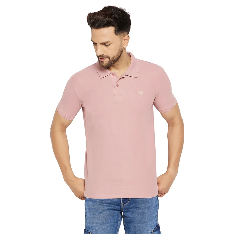 Duke Stardust Men Half Sleeve Cotton T-shirt (SD48) Mauve / S / Solid