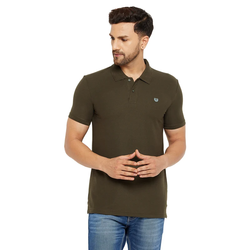 Duke Stardust Men Half Sleeve Cotton T-shirt (SD48) Olivine / S / Solid