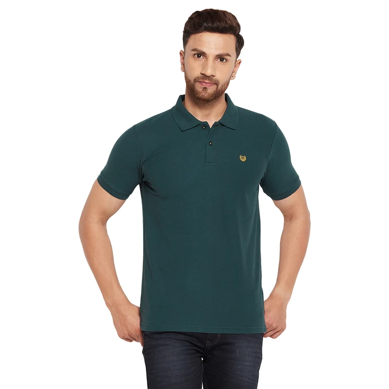 Duke Stardust Men Half Sleeve Cotton T-shirt (SD48) Stone Green / S / Solid