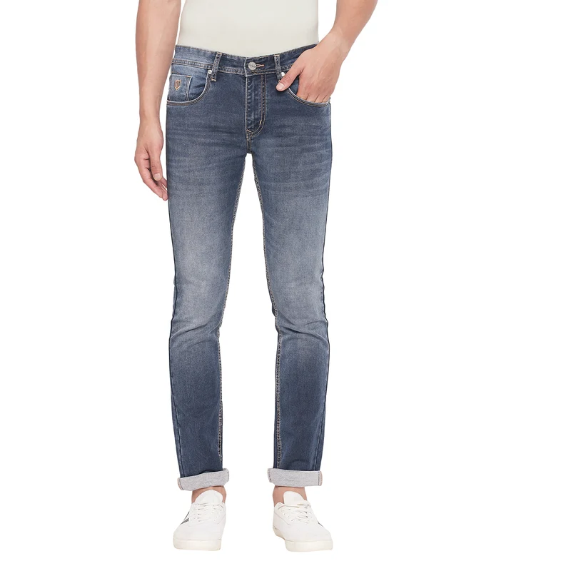 Duke Urban Men Slim Fit Stretchable Jeans (SDD5297) Carbon Blue / 32 / Washed