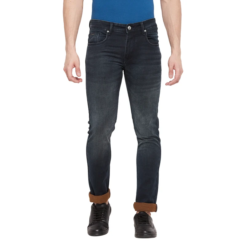 Duke Stardust Men Slim Fit Stretchable Jeans (SDD5298) Carbon Blue / 38 / Washed