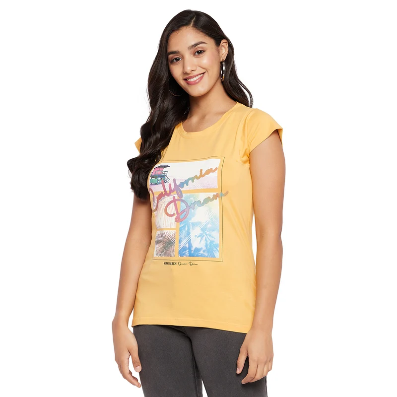 Duke Urban Round Neck Lady Top (LFX123) L / Mango / Printed
