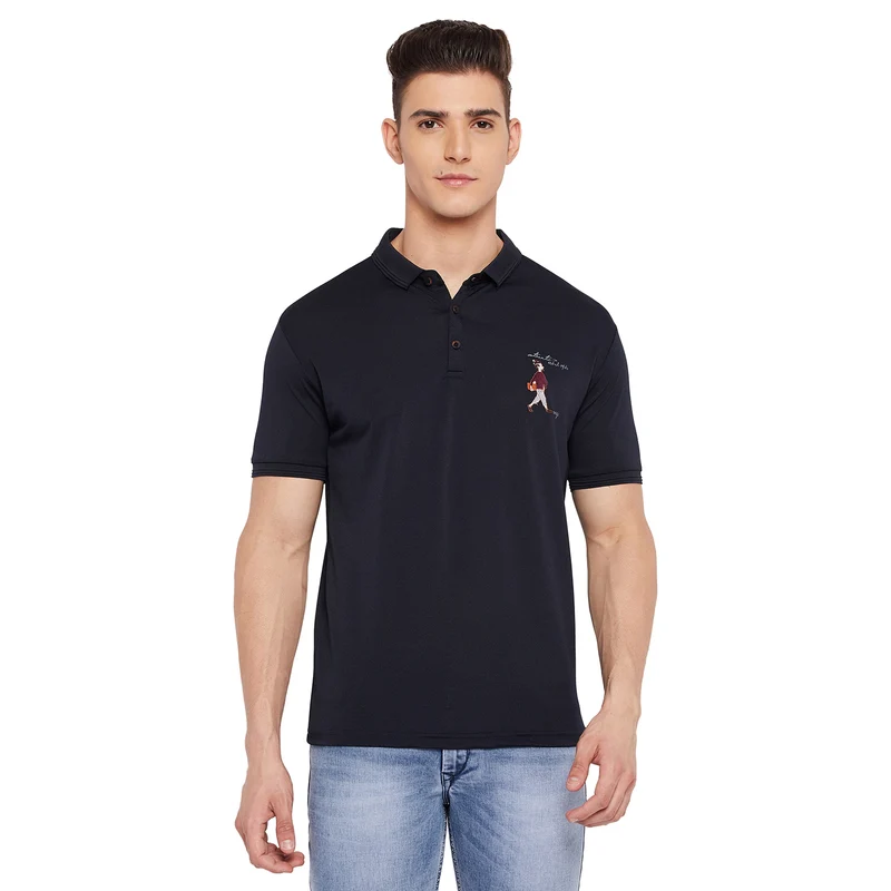 Duke Stardust Men Half Sleeve Cotton T-shirt (LF5040) XXL / Navy / Solid