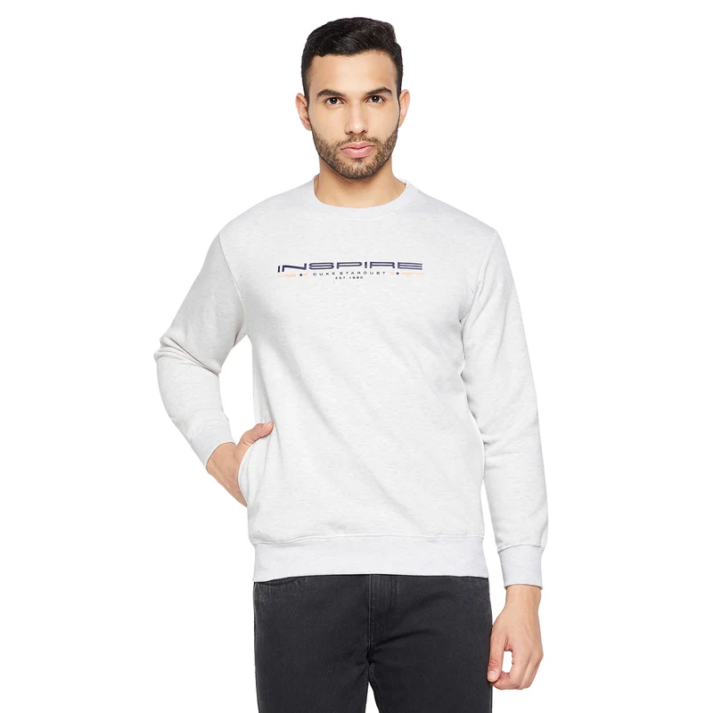 Duke Urban Men Round Neck Sweatshirt (LF3851) L.Grey Melange / L / Solid