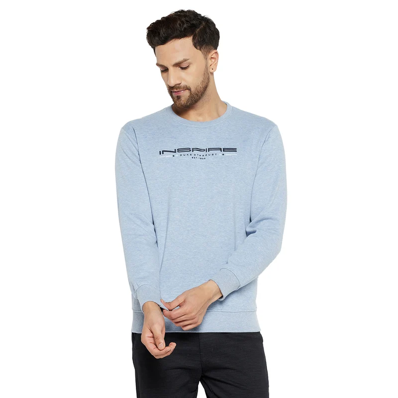 Duke Urban Men Round Neck Sweatshirt (LF3851) Skyway Mix / S / Solid