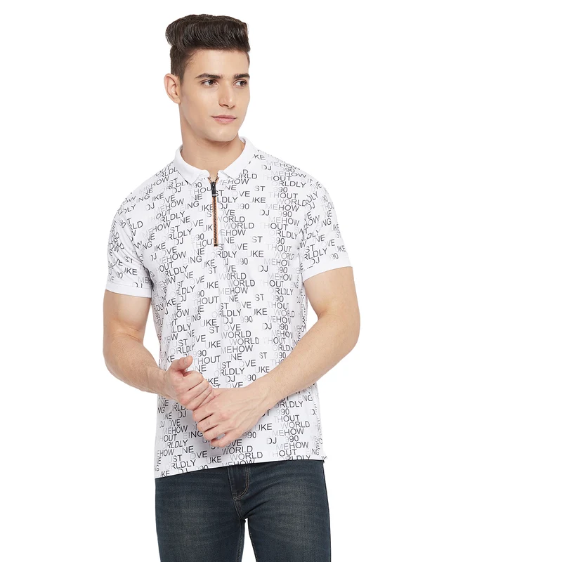 Duke Stardust Men Half Sleeve Cotton T-shirt (LF5497) White / XXL / Printed