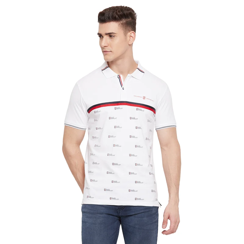 Duke Stardust Men Half Sleeve Cotton T-shirt (LF5493) White / XXL / Printed