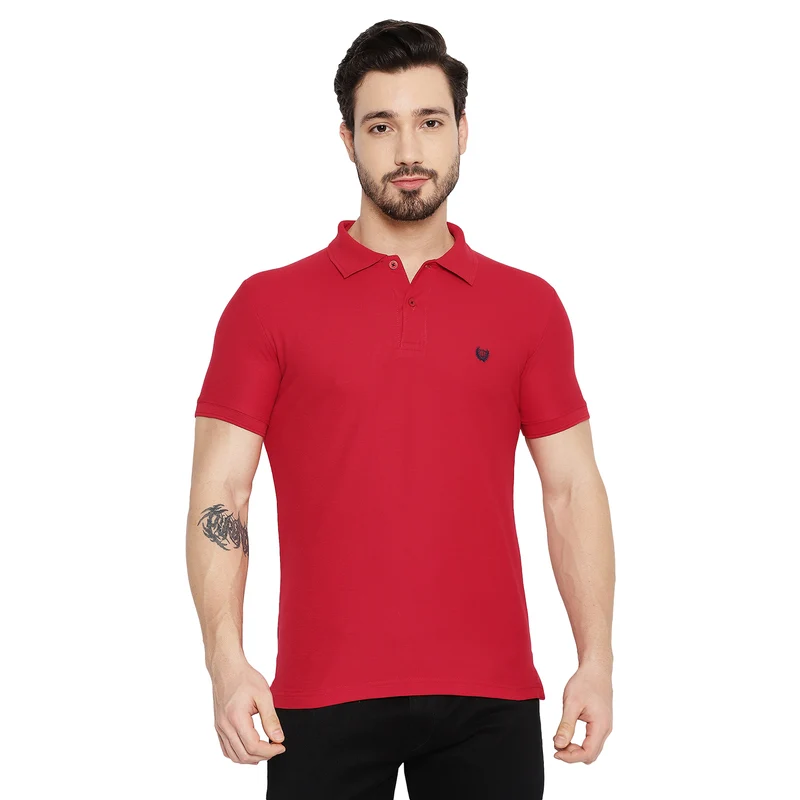 Duke Urban Men Half Sleeve Cotton T-Shirt (ONSD21S) Autumn Red / XL / Solid