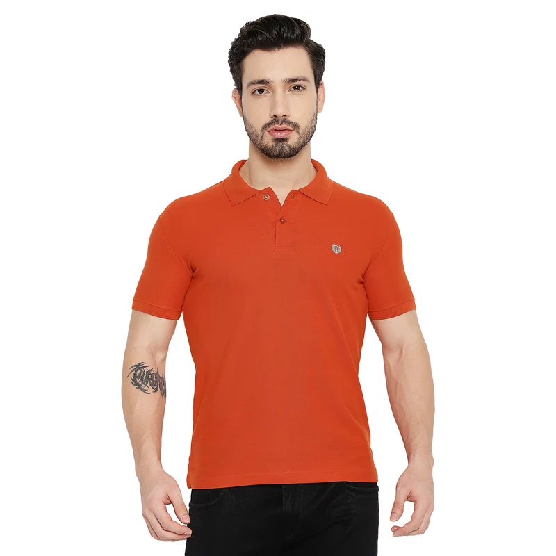 Duke Urban Men Half Sleeve Cotton T-Shirt (ONSD21S) Burnt Orange / L / Solid