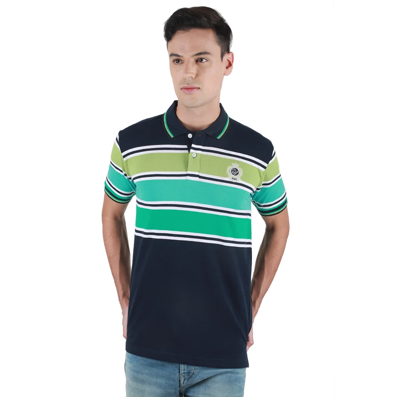 Duke Stardust Men Half Sleeve Cotton Tshirt (4037) Navy / XXL / Striped