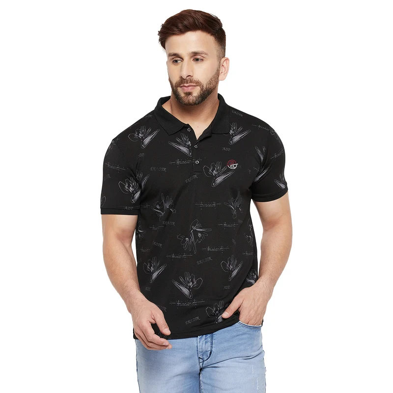 Duke Stardust Men Half Sleeve Cotton T-shirt (LF5031) Charcoal / M / Printed