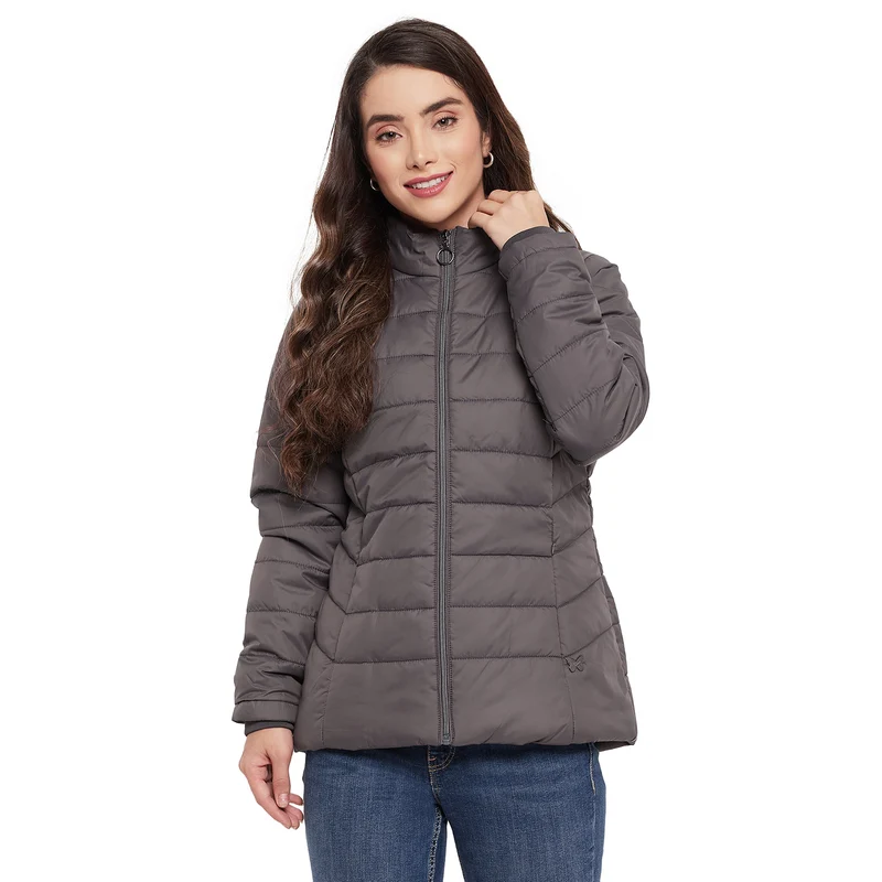 Duke Urban Women Full Sleeve Jacket (ONDZ1610) D.Grey / M / Solid