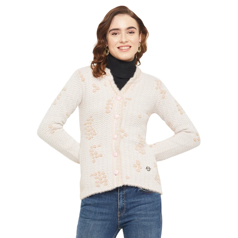 Duke Urban Women Self Design Cardigan (SDS1041) Mauve / XL / Self Design
