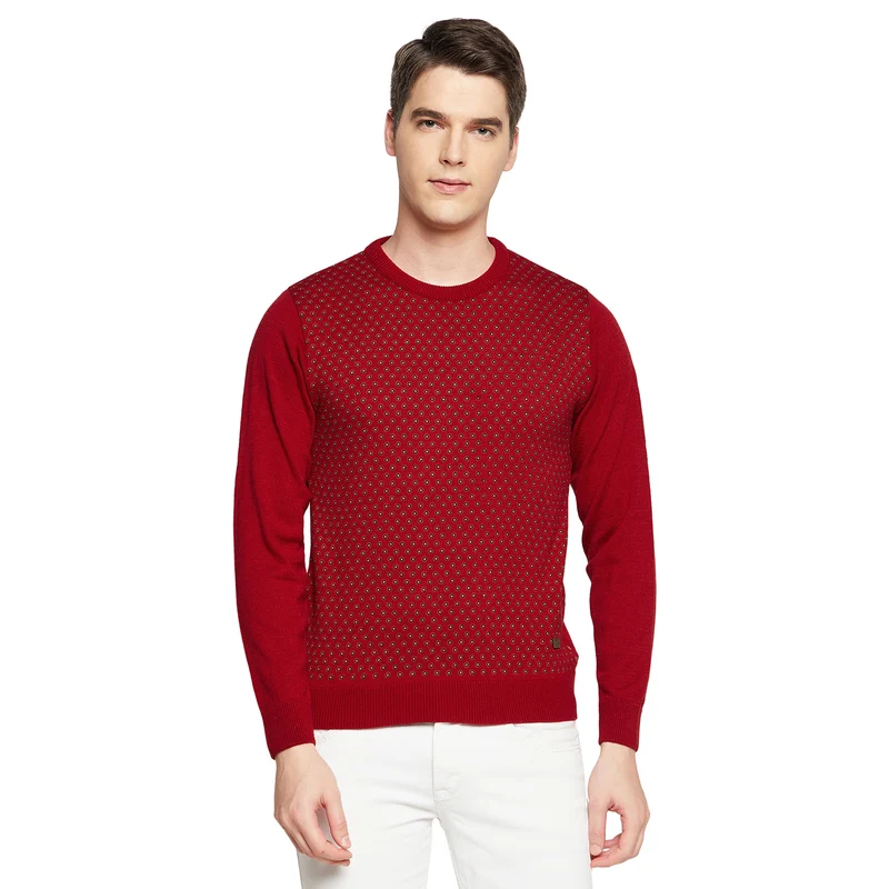 Duke Urban Men Full Sleeve Round Neck Sweater (SDS8081) Red / S / Printed