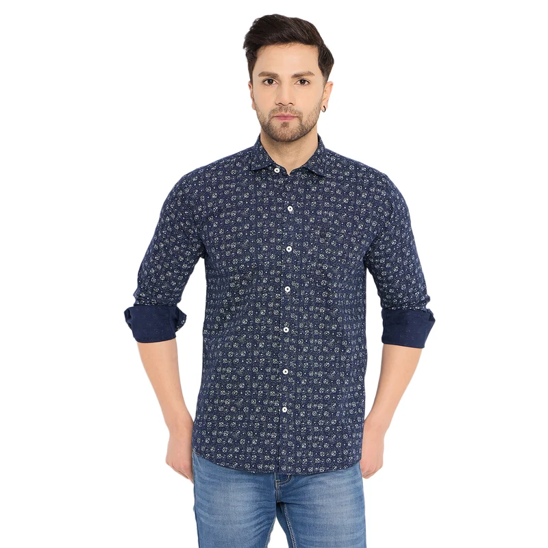 Duke Urban Men Full Sleeve Cotton Shirt (SDO8PROH) White / XXL / Floral Print