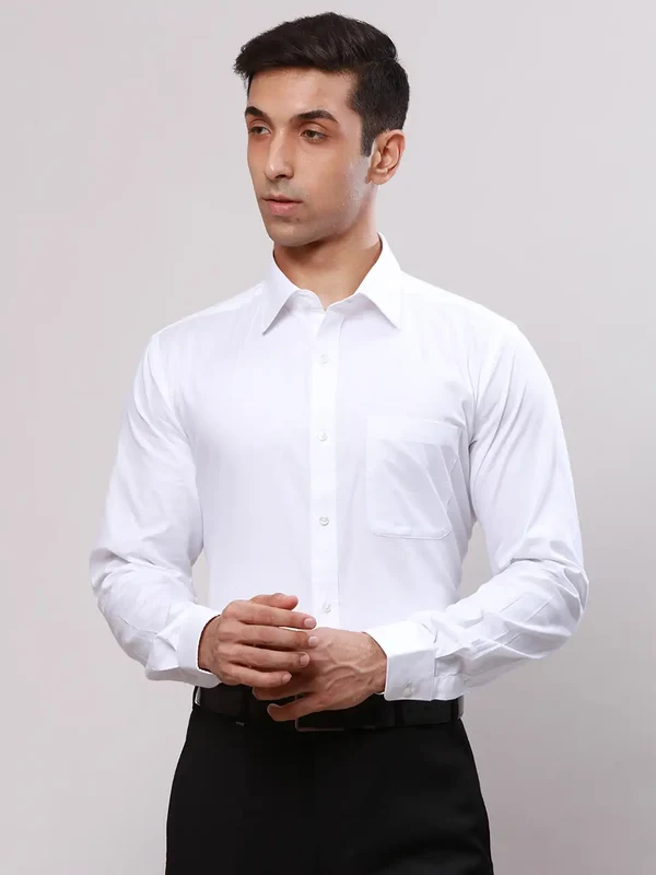 Raymond Men White Slim Fit Structure Formal Shirt 40 / White