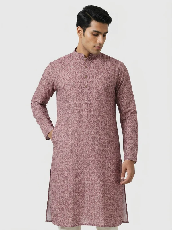 Sanman Ethnix By Raymond Men Violet Printed Kurta M / Violet