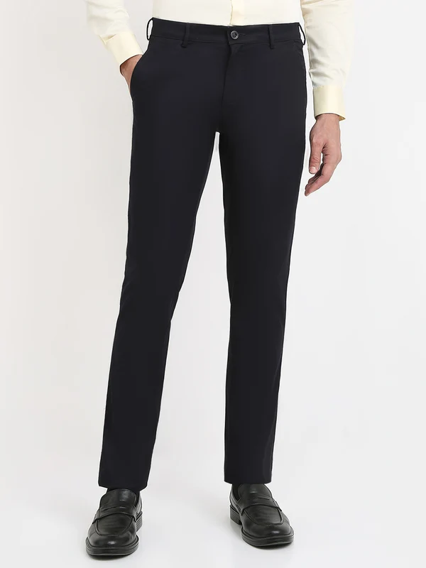 Colorplus Men Blue Slim Fit Twill Trouser 38 / Blue