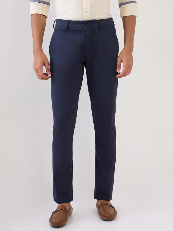 Colorplus Men Blue Super Slim Fit Plain Trouser 38 / Blue