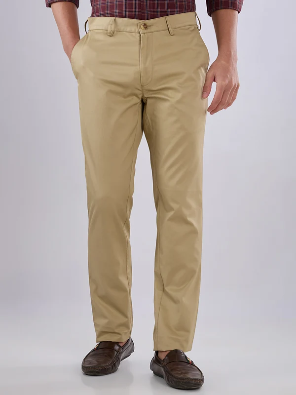 Colorplus Men Khaki Slim Fit Twill Trouser 30 / Khaki