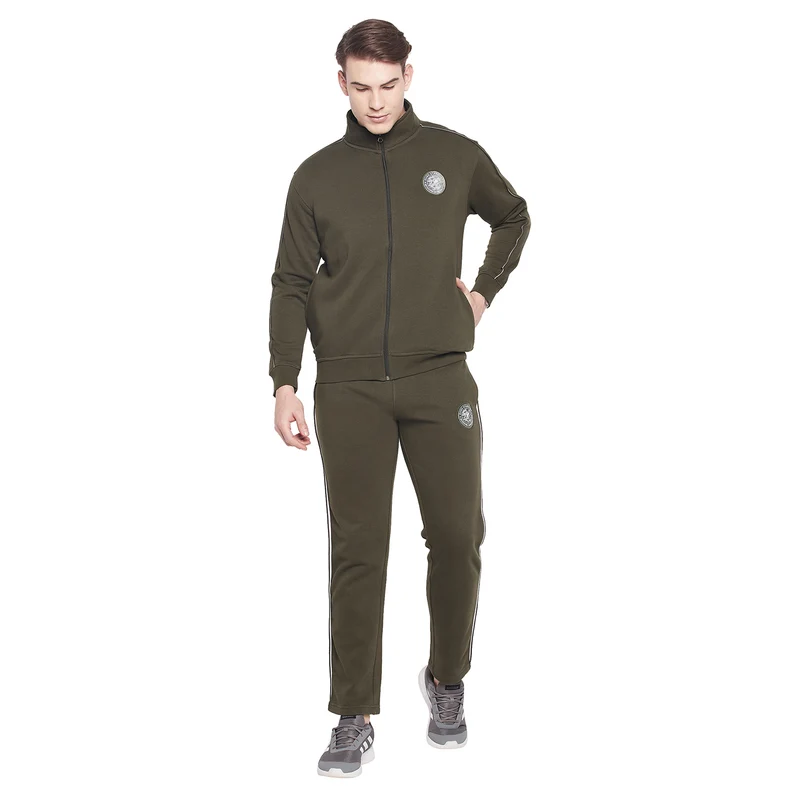Duke Urban Men Zipper Track Suit (LF6027) Olivine / XXL / Solid