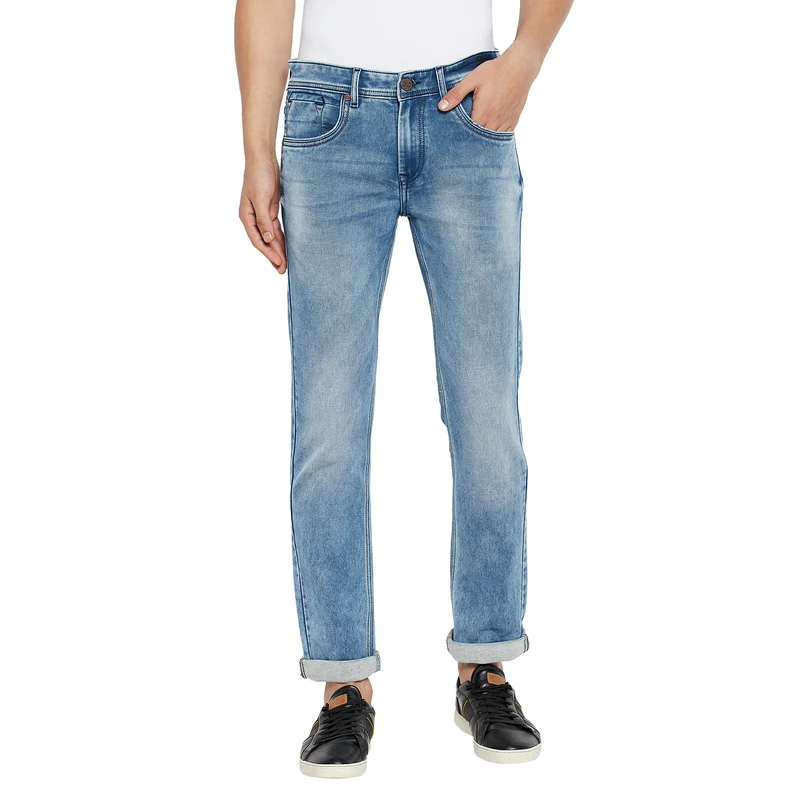 Duke Stardust Men Stretchable Slim Fit Jeans (SDD5321) L.Blue / 38 / Washed