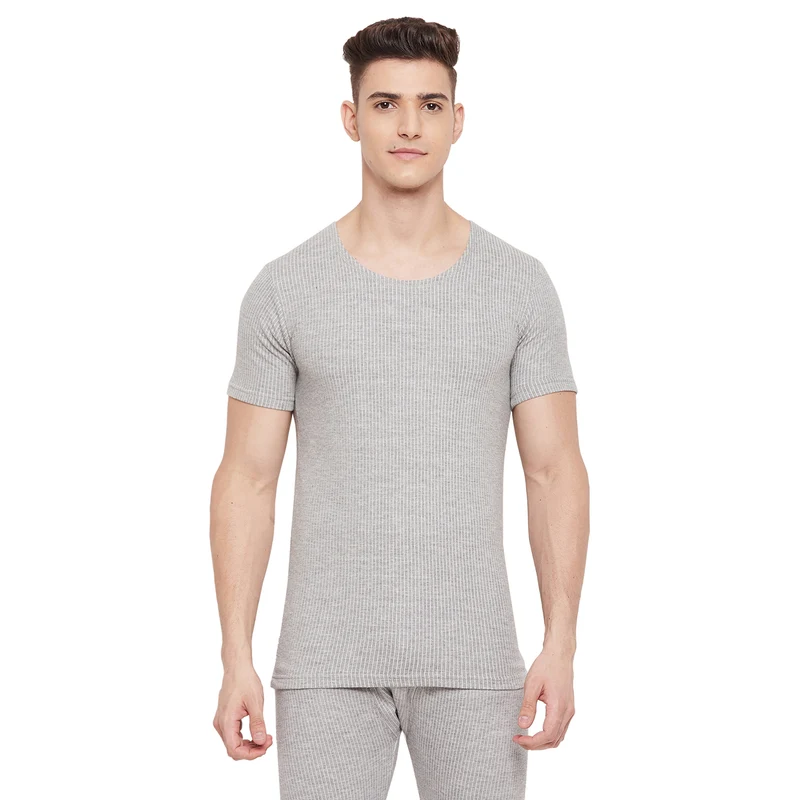 Duke Stardust Men Half Sleeve Top Thermal (D2GR-G) Grey / M / Solid