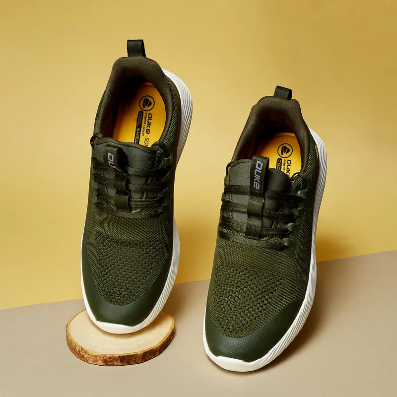 Duke Men Sports Shoes (FWOL1464) UK11 / Olive / Solid Contrast