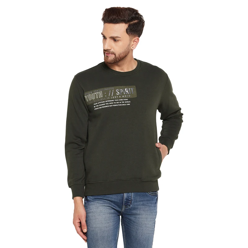 Duke Urban Men Round Neck Sweatshirt (LF6136) Military / L / Printed