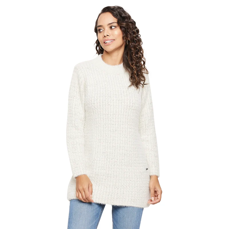 Duke Urban Women Full sleeve Round Neck Pullover (SDS1023) Fawn Mix / L / Self Design