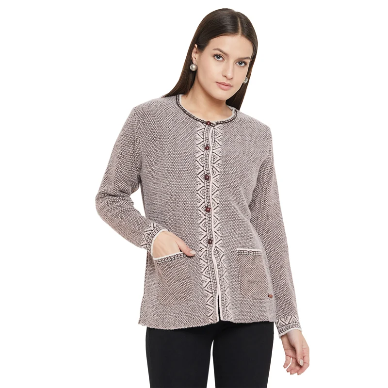 Duke Urban Women Full Sleeve Cardigan (SDS1054) Powder Pink / S / Solid