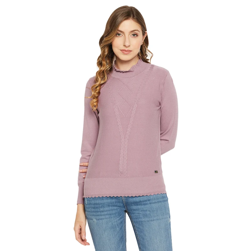 Duke Urban Women Full Sleeve Sweater (SDS900) Lavender / M / Solid