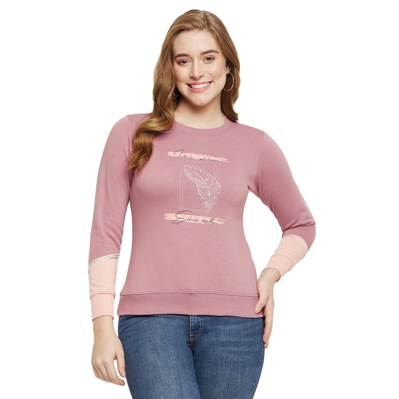 Duke Urban Women Round Neck Sweatshirt (LFX824) Mauve / S / Printed