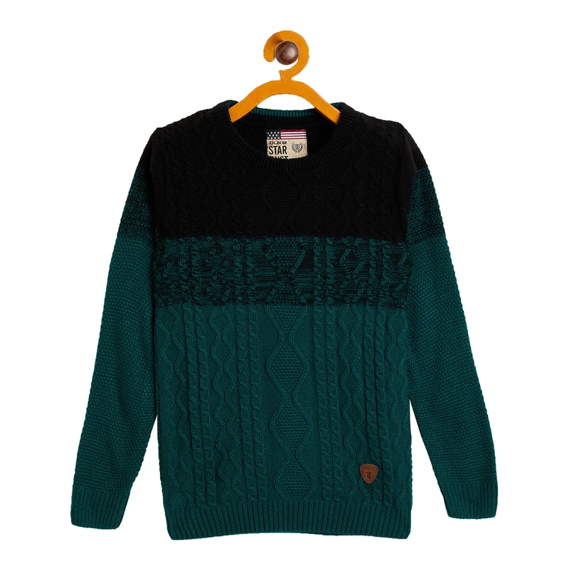 Duke Urban Boys Round Neck Sweater (SDS3605) Forest Green / 34 / Woven