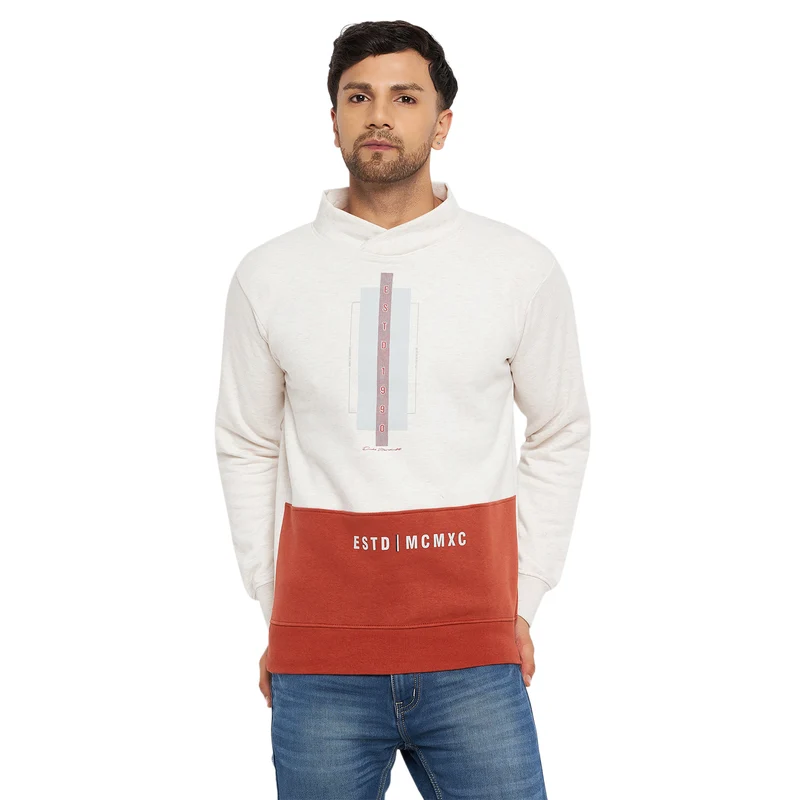Duke Urban Men Round Neck Sweatshirt (LF6211) Cloud / L / Color Block