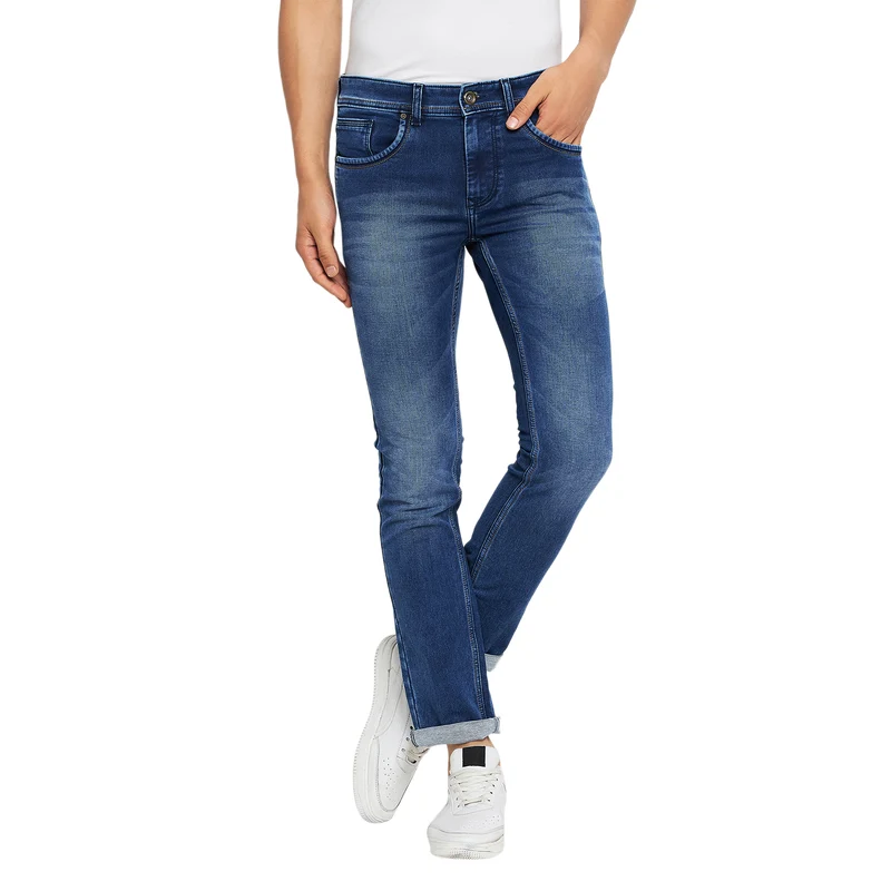 Duke Urban Men Slim Fit Stretchable Jeans (SDD5358) Blue / 36 / Washed