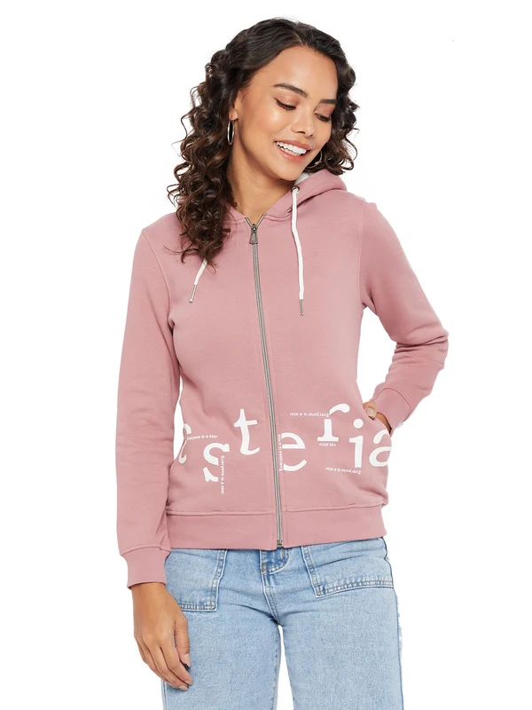 Duke Urban Women Full Sleeve Hooded Sweatshirt (LFX844) Mauve / XXL / Printed