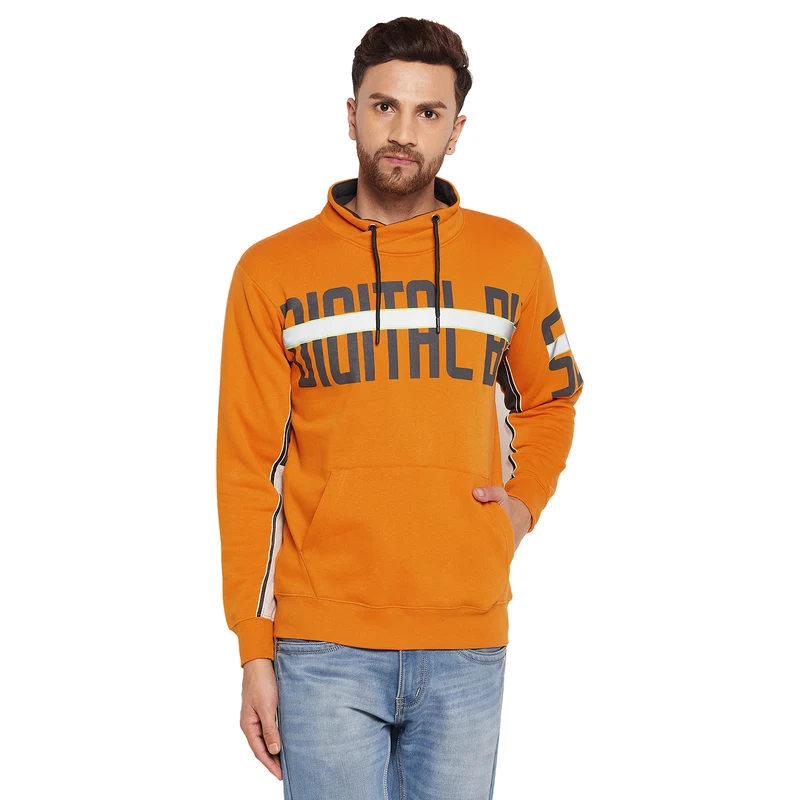 Duke Urban Men Cowl Neck Sweatshirt (LF6191) Sun City / XL / Printed