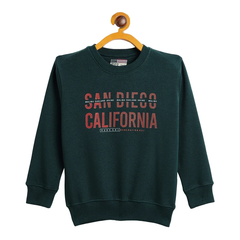 Duke Urban Boys Round Neck Sweatshirt (LF299) Teal / 26 / Printed