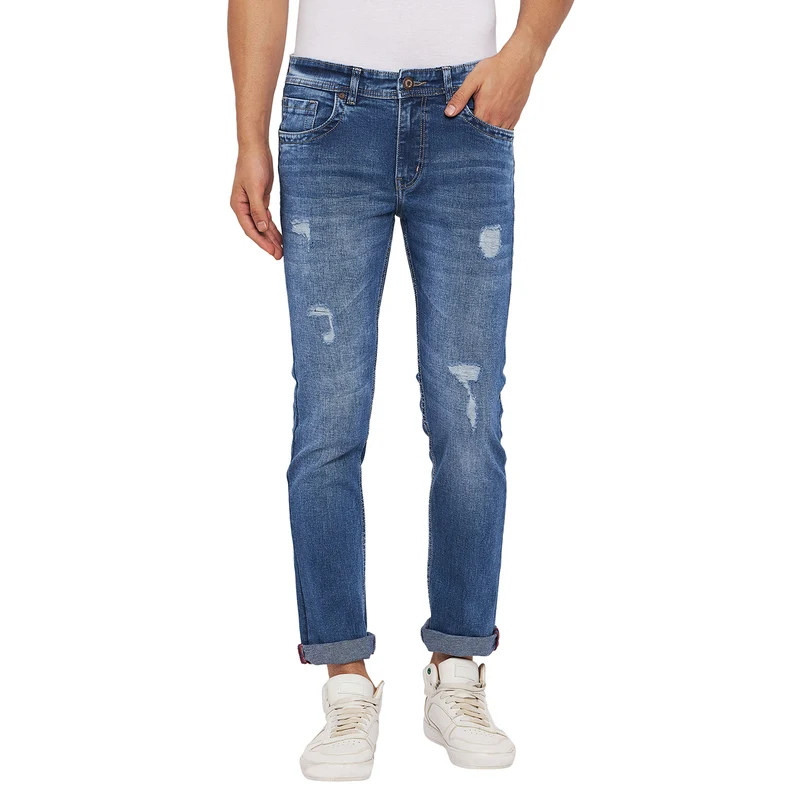 Duke Urban Men Slim Fit Stretchable Jeans (SDD5319) Blue / 38 / Washed