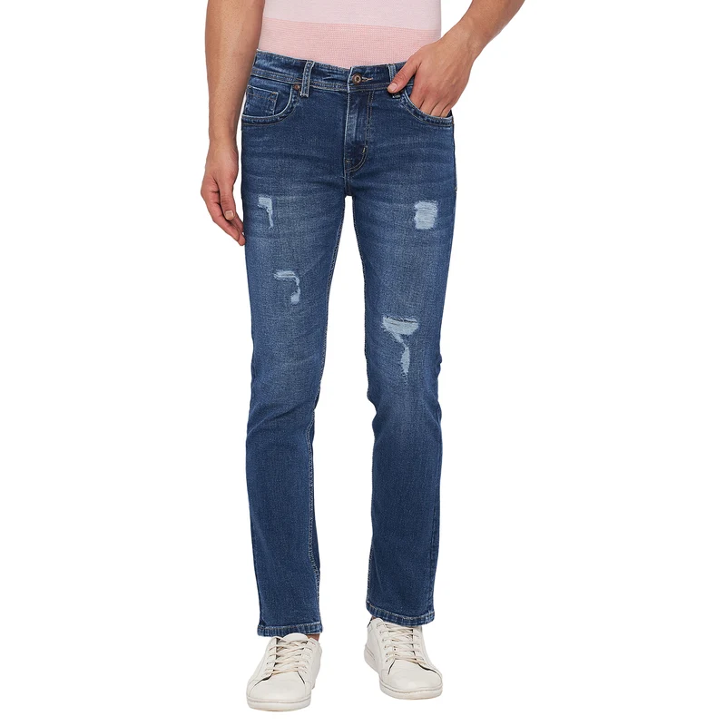Duke Urban Men Slim Fit Stretchable Jeans (SDD5319) D.Blue / 30 / Washed