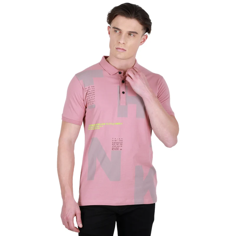 Duke Stardust Men Half Sleeve Cotton Tshirt (4223) Dusty Pink / XXL / Solid
