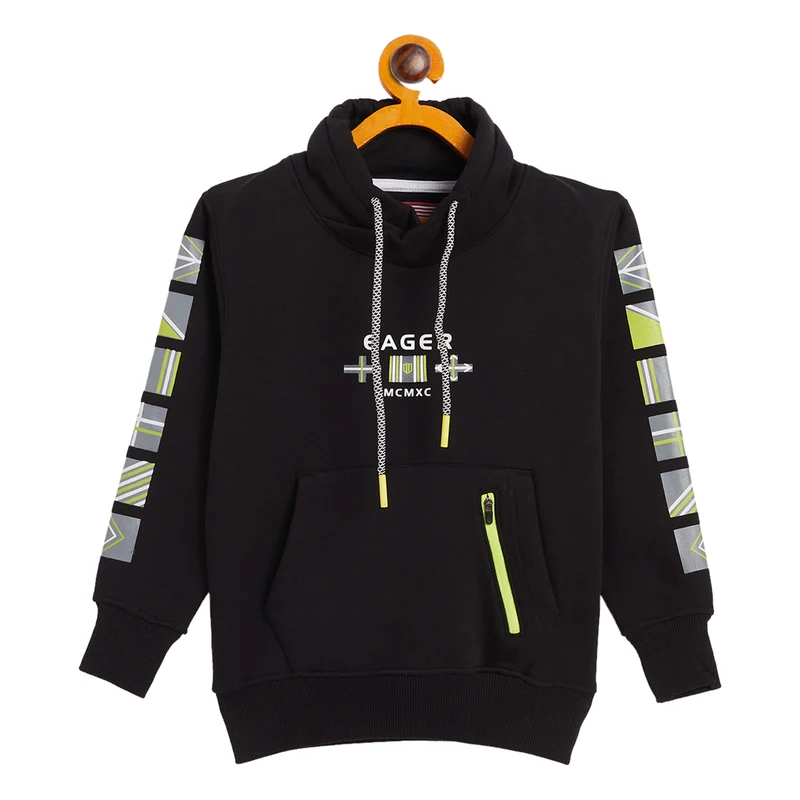 Duke Urban Boys Cowl Neck Sweatshirt (LF308) Black / 28 / Printed