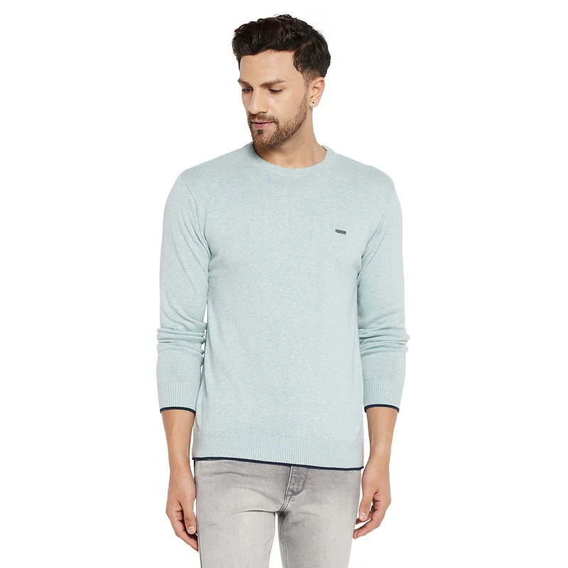 Duke Urban Men Full Sleeve Round Neck Sweater (SDS4000) Sea Green / XXL / Solid
