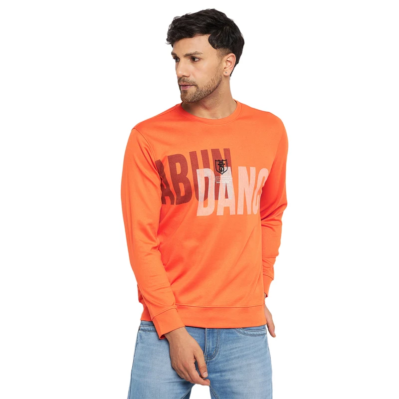Duke Urban Men Round Neck Sweatshirt (LF3949) Orange / XL / Printed