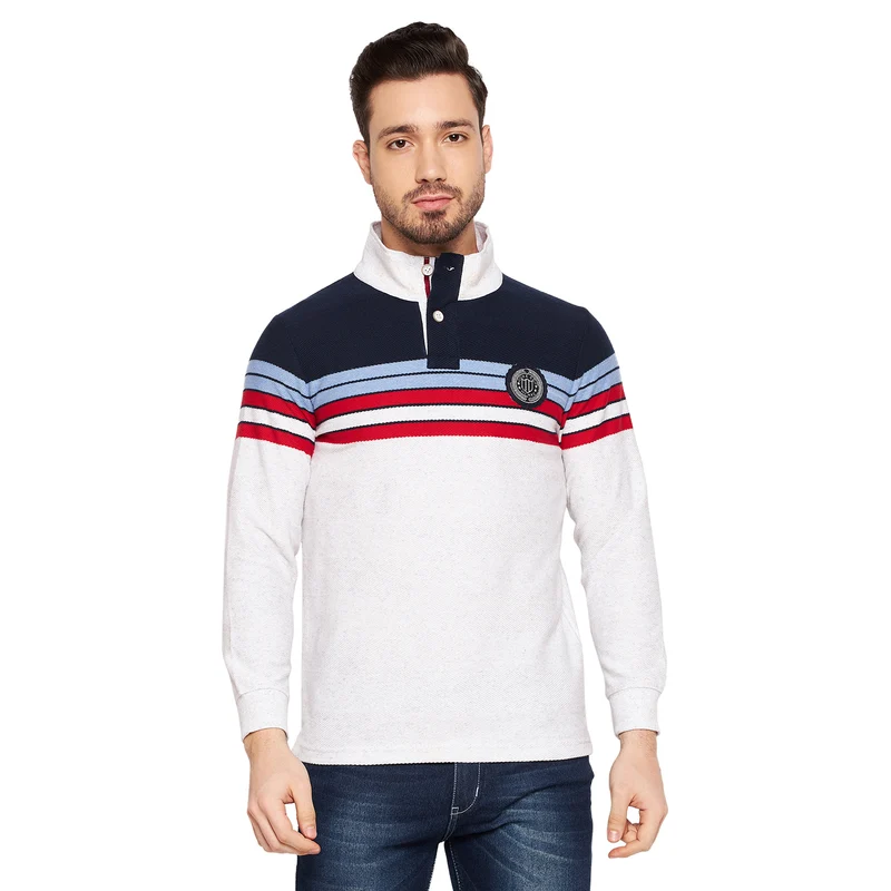 Duke Stardust Men Full Sleeve Cotton T-shirt (LF3954) D.Navy / S / Striped