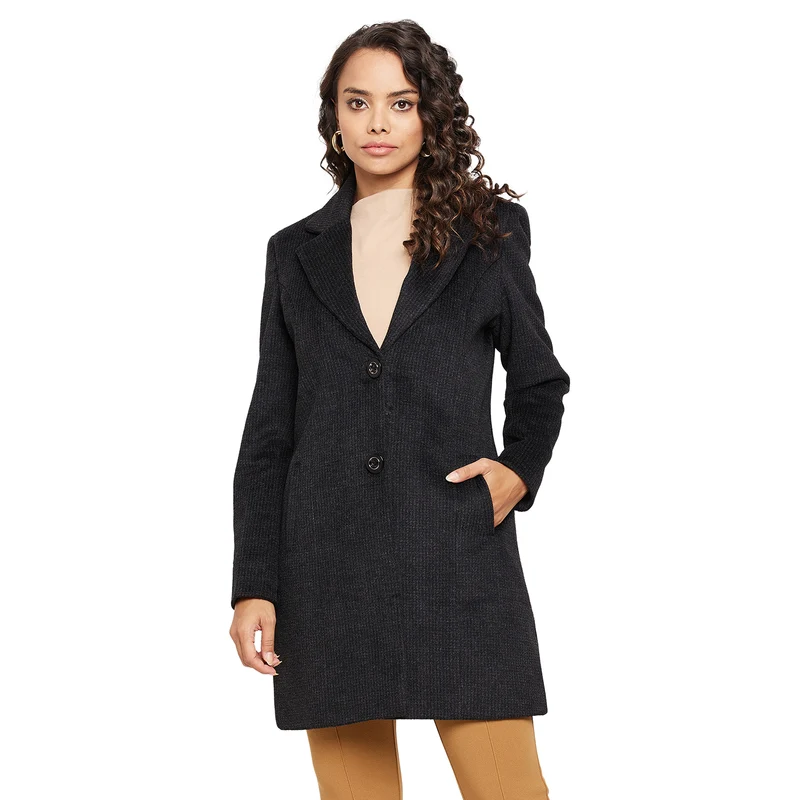 Duke Urban Women Full Sleeve Coat (SDZC103) Fawn / XXL / Self Design
