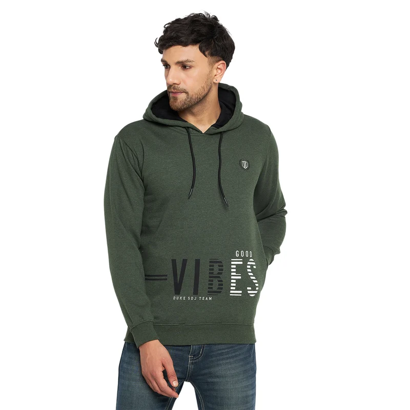 Duke Urban Men Hooded Sweatshirt (LF3896) Olive Mix / S / Printed