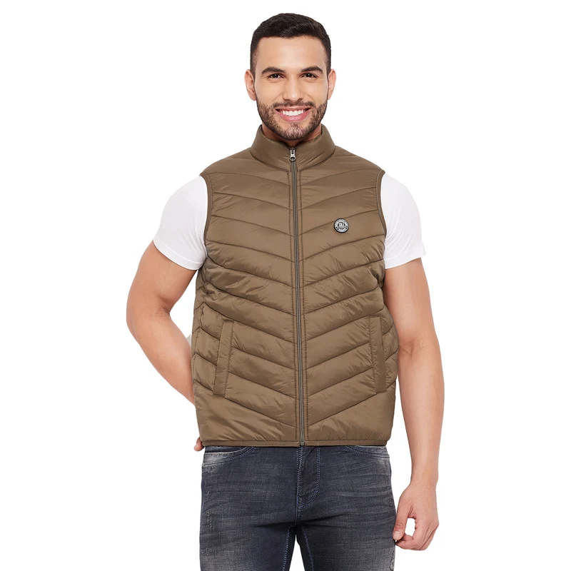 Duke Urban Men Sleeveless Jacket (SDZ1005) L.Khaki / L / Solid